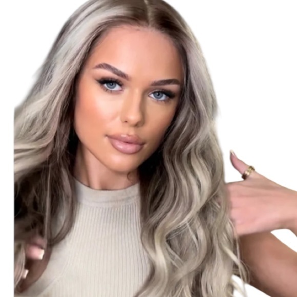 NEW Women's Blonde Ombre Hair Extensions invisible wire with clip in extensions - Picture 6 of 6